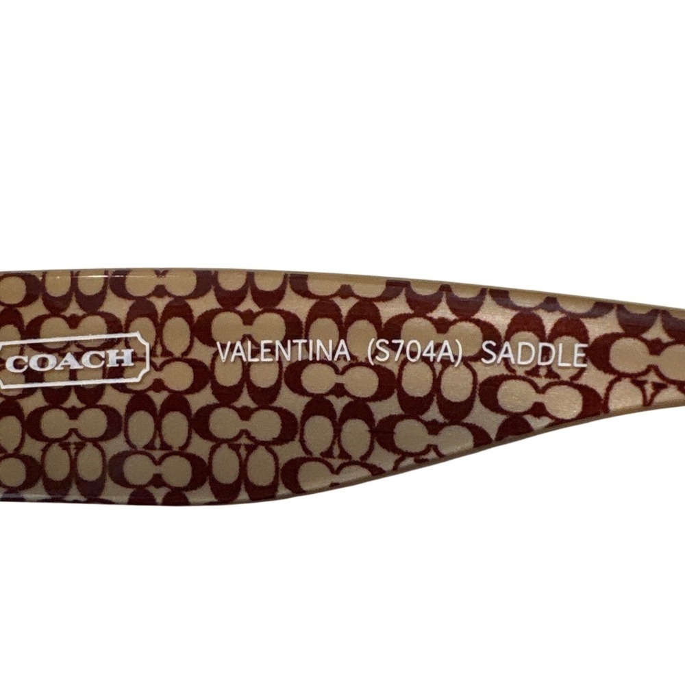 Coach Valentina S704A Oversized Square Petite Sunglasses Amber Tortoise Case - Picture 11 of 11